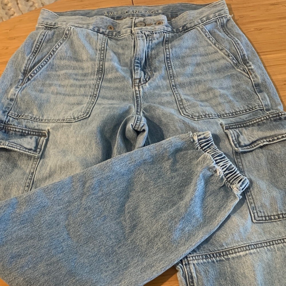 American Eagle Blue Cargo Jeans